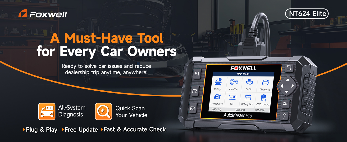 Amazon.com: FOXWELL NT624 Elite OBD2 Scanner Upgraded from
