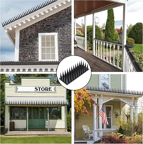 Miniatura 13 de Púas para pájaros, paquete de 20 unidades de disuasión de pájaros, mapache y ardilla, para repeler pájaros y reptiles al aire libre, picos