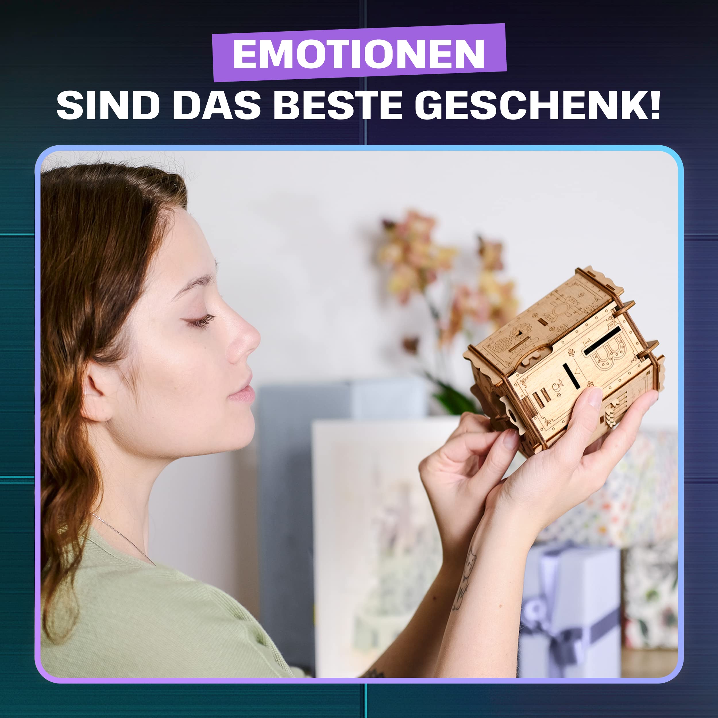 ESC WELT Fort Knox Box Pro - Escape Room Spiel - Geschenke für Männer und Frauen - 3D Puzzle Box Spiele aus Holz für Erwachsene und Kinder - Geschenkbox Erwachsene - Geschenke Brettspiele
