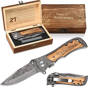 27th Wedding Keepsake for Him, 27 Years Marriage Gift for Husband, Sculptures Anniversary Present for Men