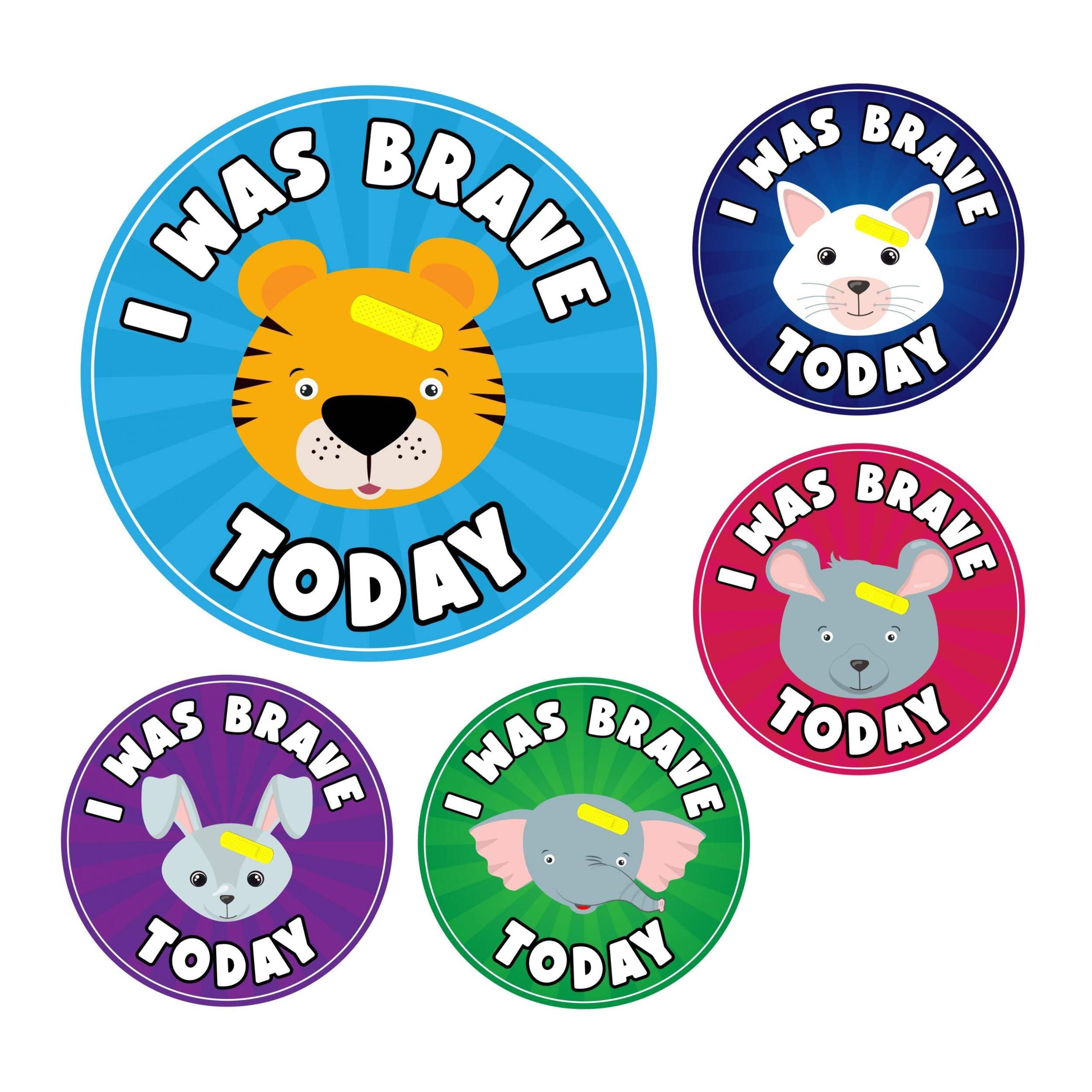 144 Animal Bravery Stickers for Children, Teachers & Parents - Colourful, Easy Peel With Strong Adhesive Glue [144 30mm]