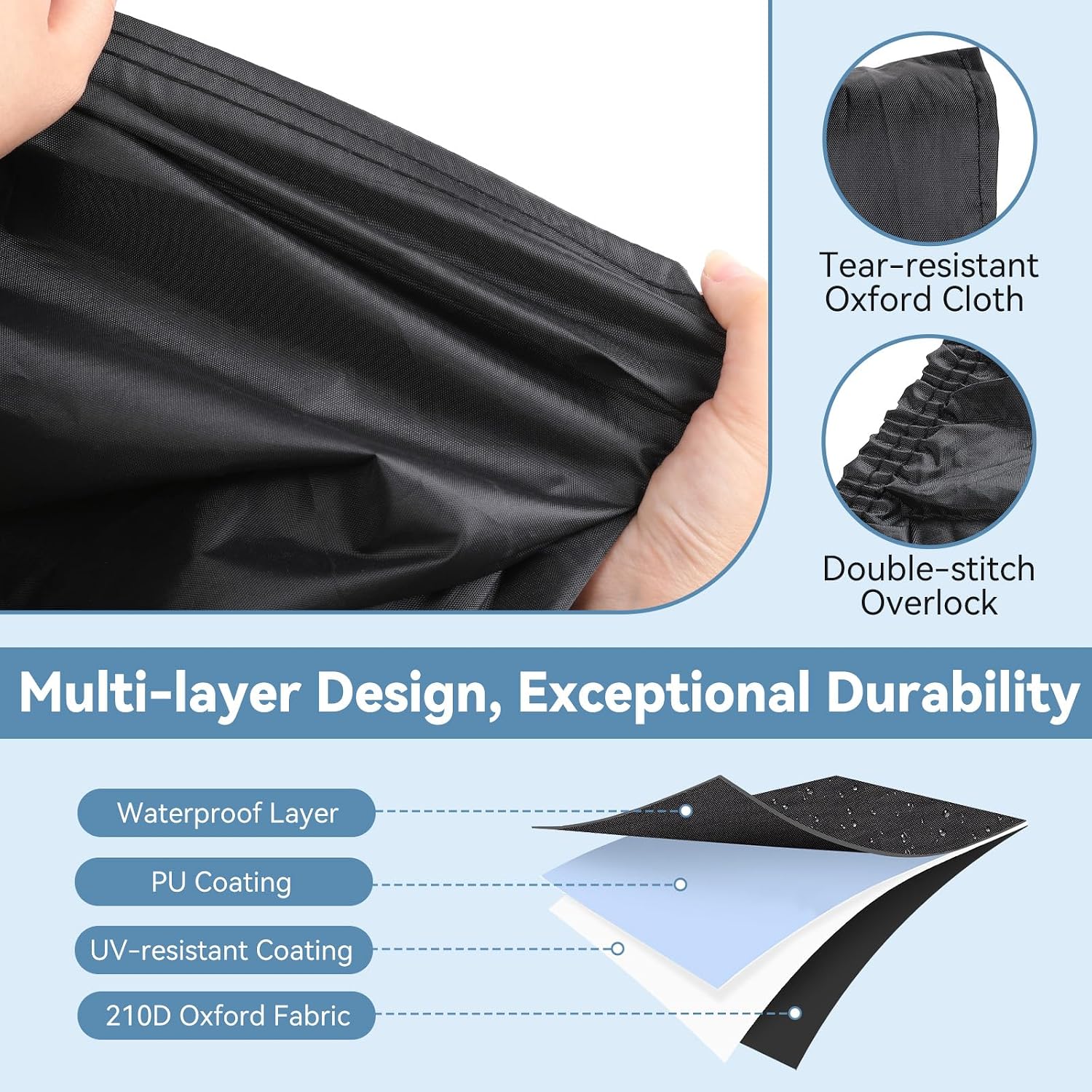 Housolution Bike Cover Waterproof Outdoor with Lock Holes & Storage Bag, 210D Bicycle Cover Rain Sun Dust Wind Proof for Mountain Road Bikes/Ebike (XL Size for 1 Bike) image 3