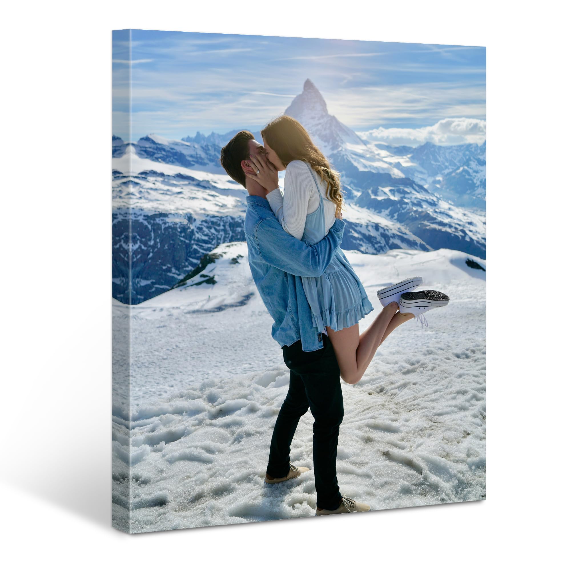 Tapuayts Custom Canvas Prints with Your Photos Framed Personalized Pictures Canvas Wall Art for Bedroom Home Wall Decor Gifts (8" X 12")