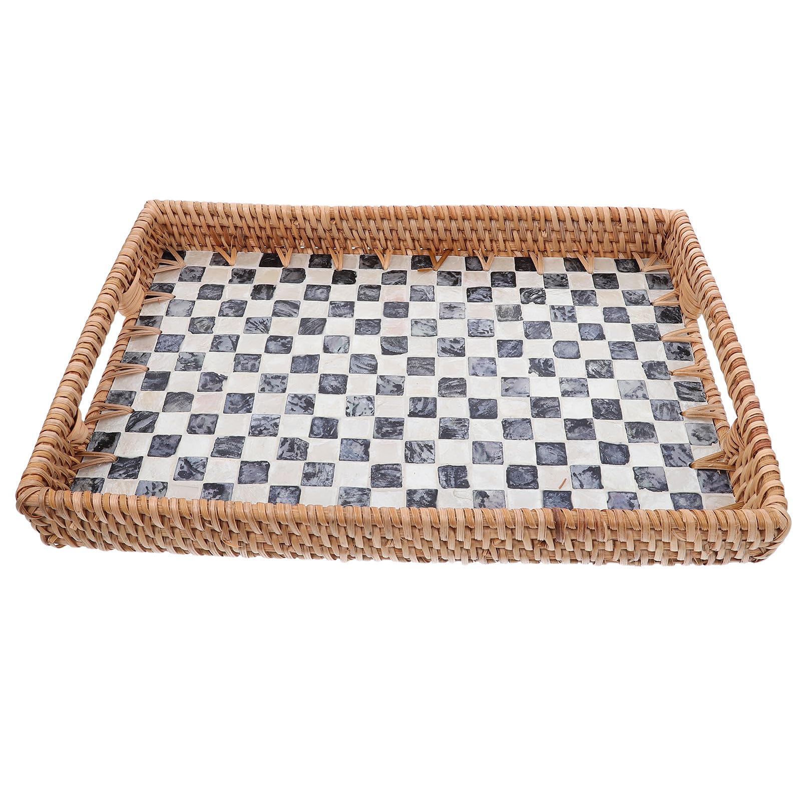 Rechteckiger, stapelbarer Schreibtisch-Organizer, Briefablage aus Rattan, Ablage für Dokumente, Papierorganizer für den Schreibtisch, 33 x 23 cm (13" x 9"), ideal für Zuhause und