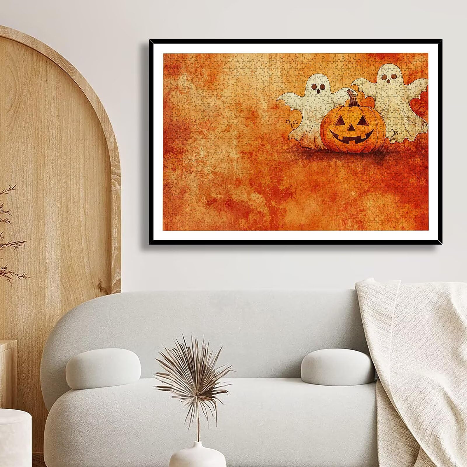 Puzzle 1500 sztuk Halloween, lewa łamigłówka 1500 sztuk sztuki dla dorosłych i dzieci, rozmiar: 87 x 57 cm, drewniane puzzle dla dorosłych z wykwintnym pudełkiem do pakowania, pomysł na prezent dla