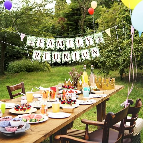 Miniatura 7 de HOWAF Decoraciones de reunión familiar, pancarta de reunión familiar para el hogar, verano, reuniones familiares, suministros de fiesta, banderines