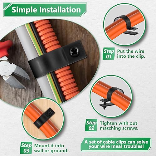 Miniatura 5 de Clips de cable para organizador de cables, 6 tamaños, 290 piezas, nailon tipo R, 316 pulgadas, 14 pulgadas, 38 pulgadas, 12 pulgadas, 34 pulgadas, 1