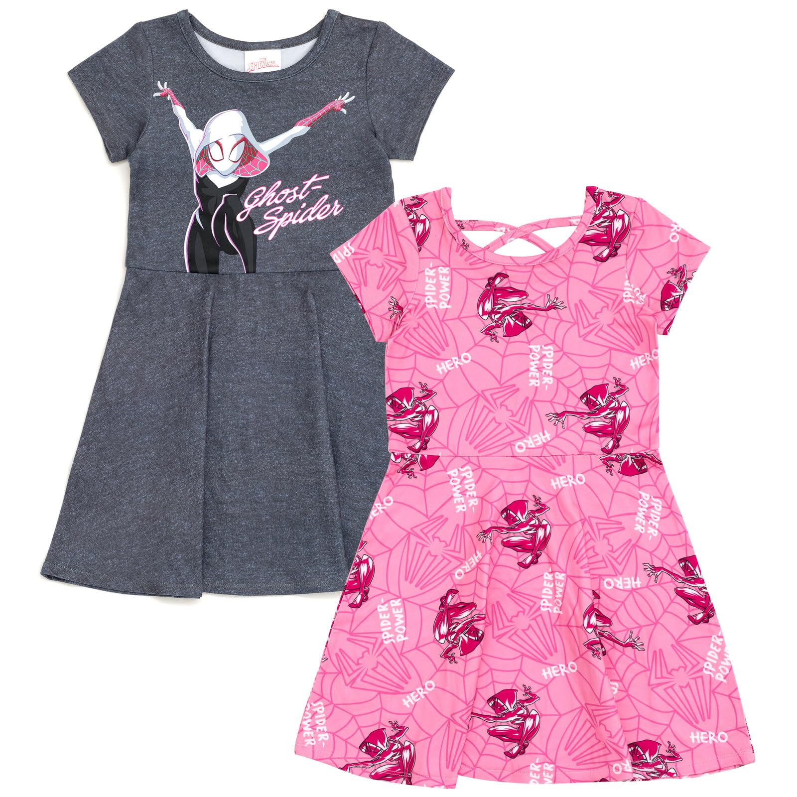 Marvel Spider-Man Ghost Spider Girls 2 Pack Skater Dresses Toddler to Big Kid
