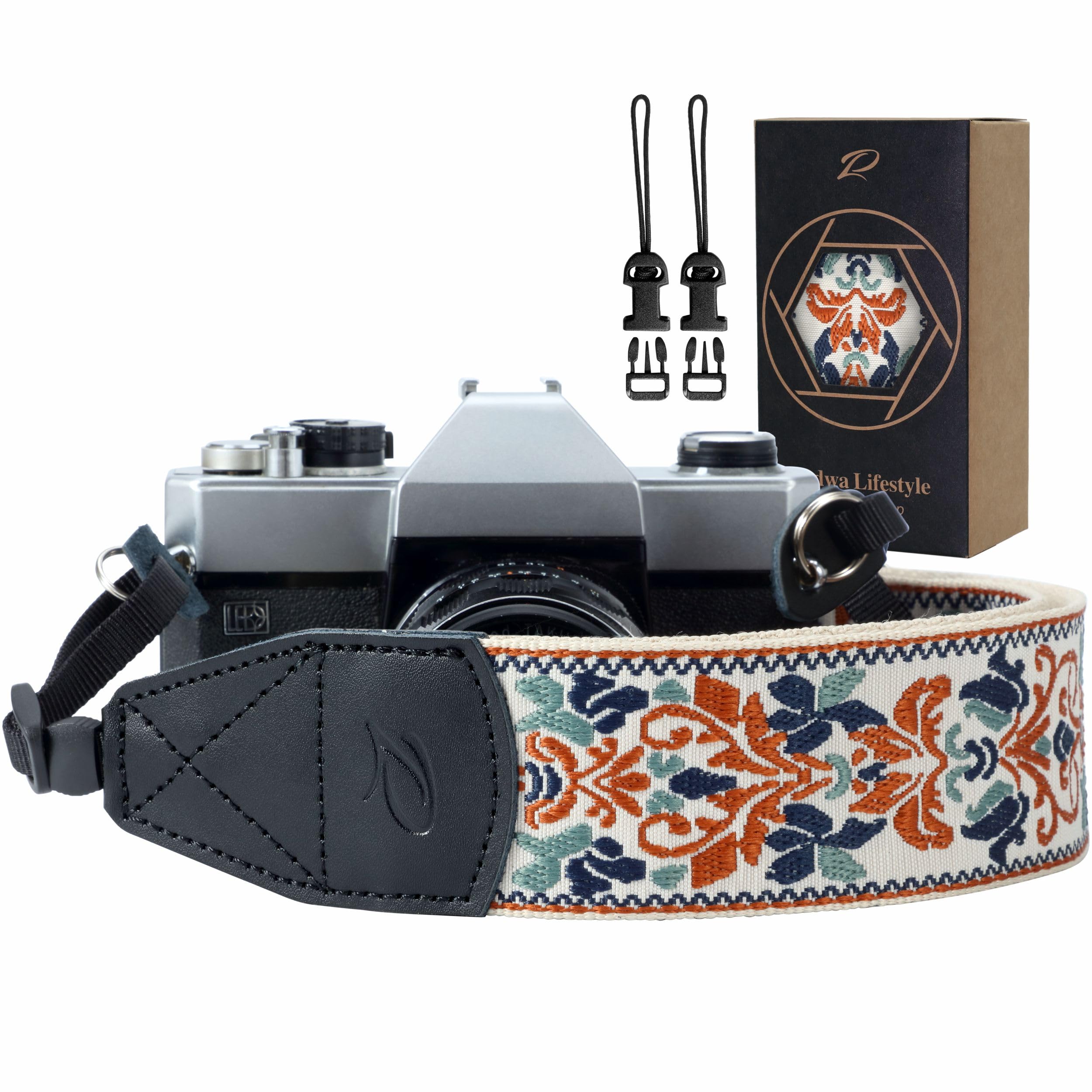 Padwa Lifestyle Camera Strap - 2 Inch Wide Retro Embroidery Various Patterns Adjustable Camera Straps