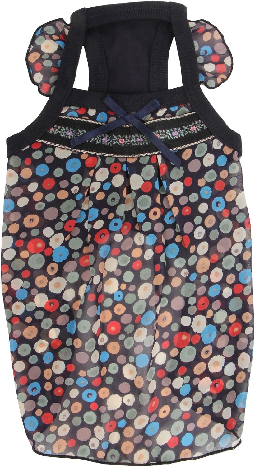 PUPPIA Authentic Floret Tank Pet Shirt, Medium, Navy