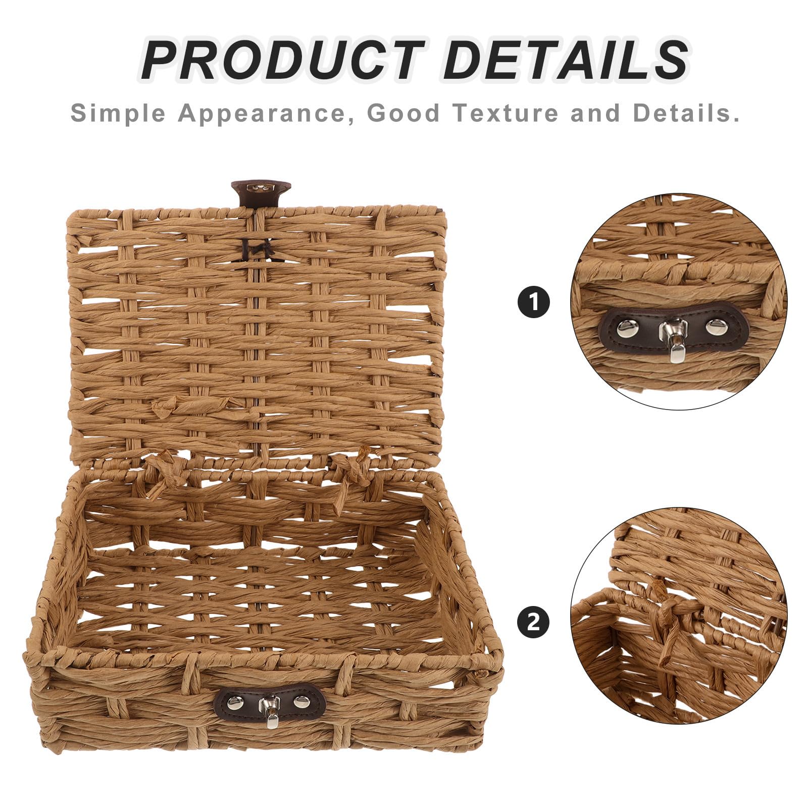 Caja de Almacenamiento y Ligera, con Tapa de Cuerda de Papel Apilable