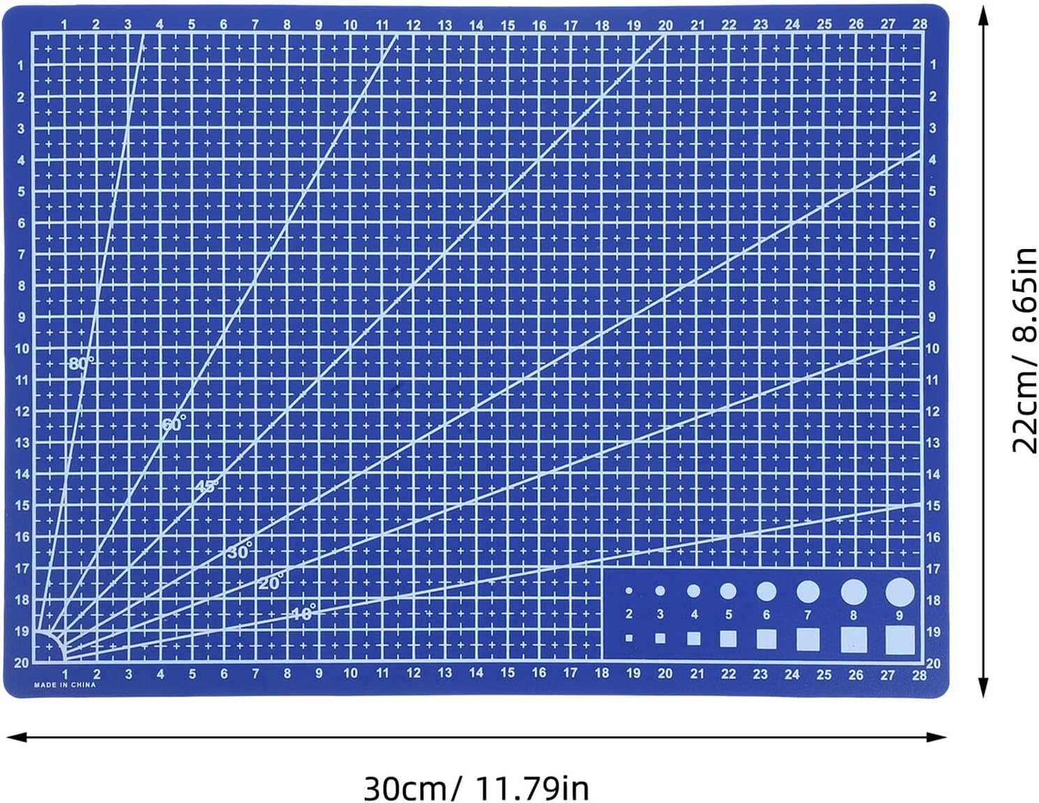 Self Healing A4 Cutting Mat Double-sided Rotary Craft Board for Sewing Quilting Art Projects Hobbyists 30×22cm Blue