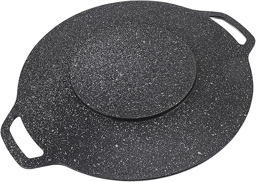 Miniatura 8 de Sartén para hornear de hierro fundido de 13.0 pulgadas, sartén redonda antiadherente para pizza con asas, larga duración, calentamiento uniforme,