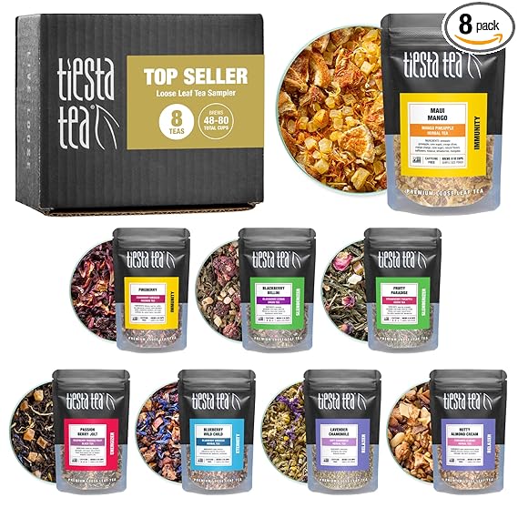 Tiesta tea top 8 favorites sampler set, up to 80 cups, …