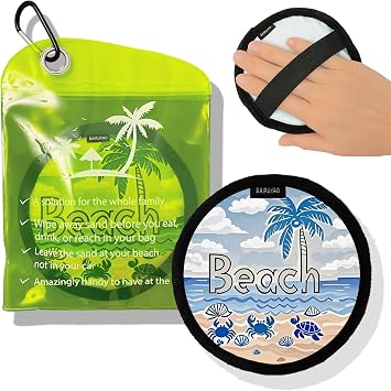 Beach Sand Remover Bag,Sand Remover Eraser with Elastic Band,Beach Vacation Essentials,Must Haves, Reusable Eco Gift for Women Blue