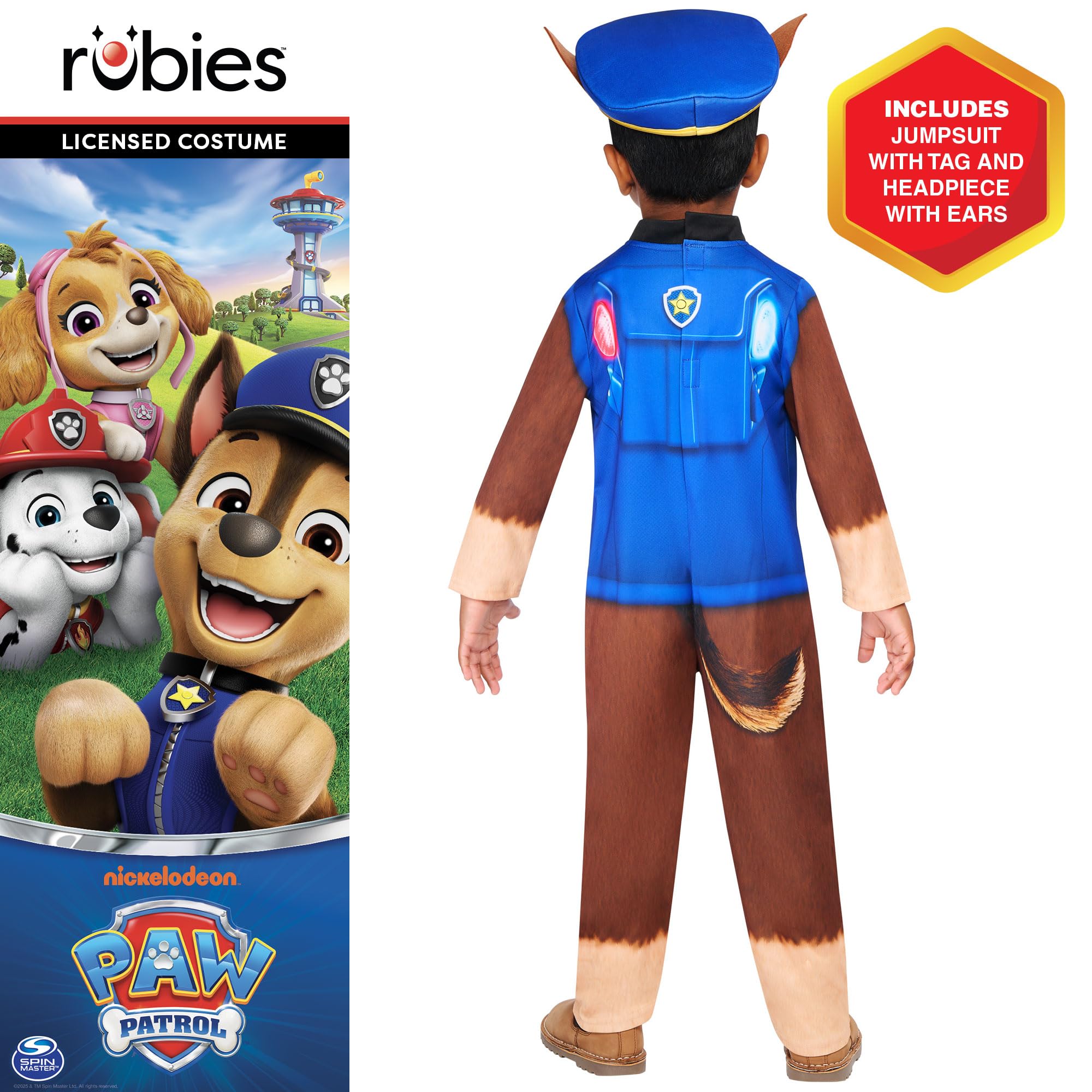 Rubies Official Paw Patrol Classic Chase Child Costume,Kids Fancy Dress, 2-3 Years, Multicoloured - Image 2