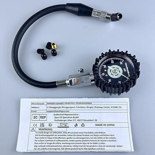 Miniatura 8 de ATsafepro - Medidor de neumáticos de baja presión a 30 PSI, medidor de neumáticos mecánico de 2.5 pulgadas con manguera flexible y mandril en
