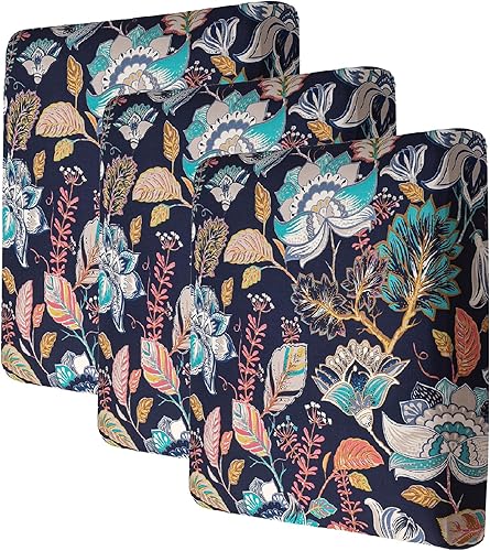 KRFOONN Paquete de 3 fundas de cojín impresas para sofá, fundas elásticas de repuesto para cojines de asiento de sillón, protector de muebles