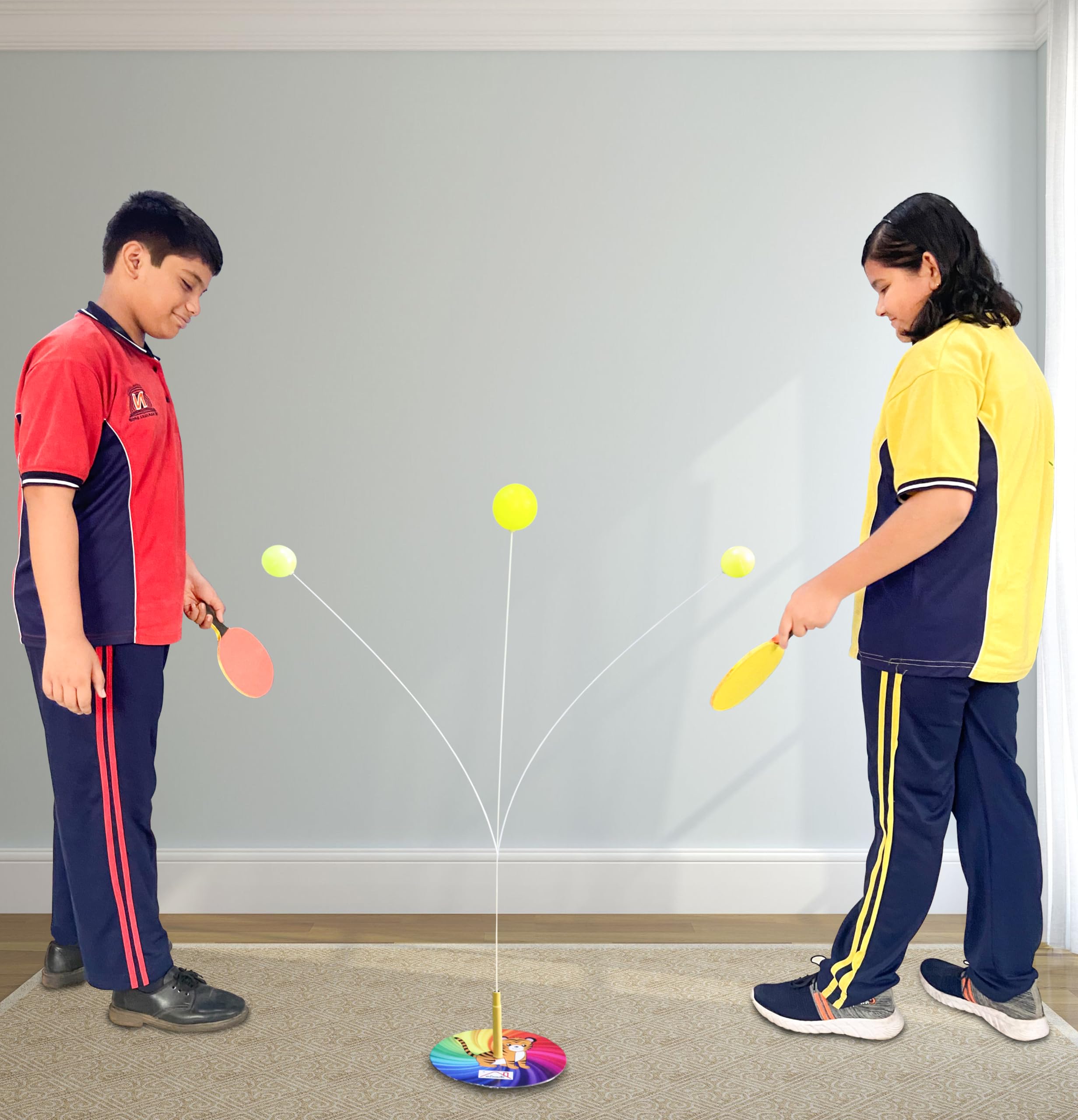 LittleStar Table Tennis Self Training Tool for Indoor & Outdoor 2 Table Tennis Racket & 2 ping Pong Balls.