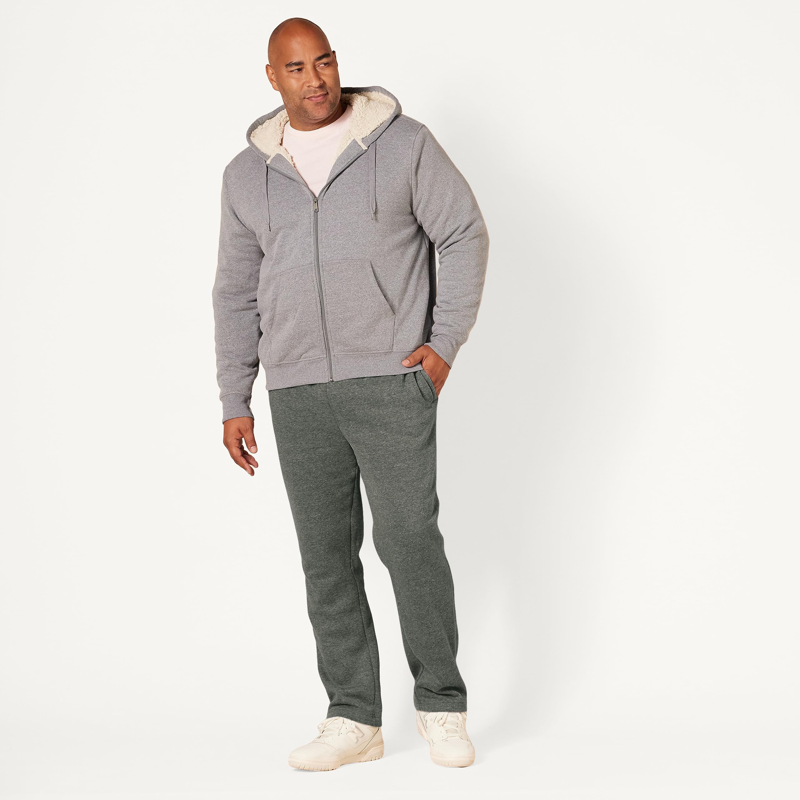 Amazon Essentials Pantalones Deportivos de Forro Polar con Parte Inferior Abierta (Disponibles en Tallas Grandes y Largos Especiales) Hombre