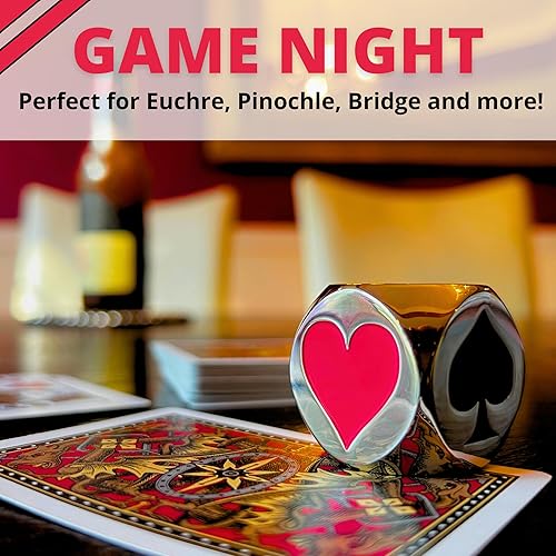 Miniatura 5 de Luck Lab Marcadorindicador Trump de alta calidad, para usar con Euchre, Pinochle, Bridge y más, viene con bolsa de almacenamiento de terciopelo