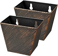 Vista 1 de Colector de tapa de botella de cerveza de cobre antiguo montado en la pared, cubo de acero inoxidable (paquete de 2)