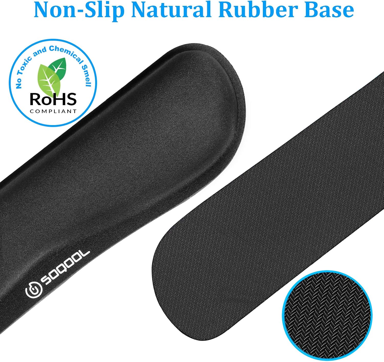 Keyboard Wrist Rest, SOQOOL Wrist Rests for Keyboard and Mouse, Superfine Lycra and Non-Skid Rubber Base, Gel Memory Foam Wrist Support for Easy Typing Pain Relief, Office, Computer, Laptop, Mac : Office Products