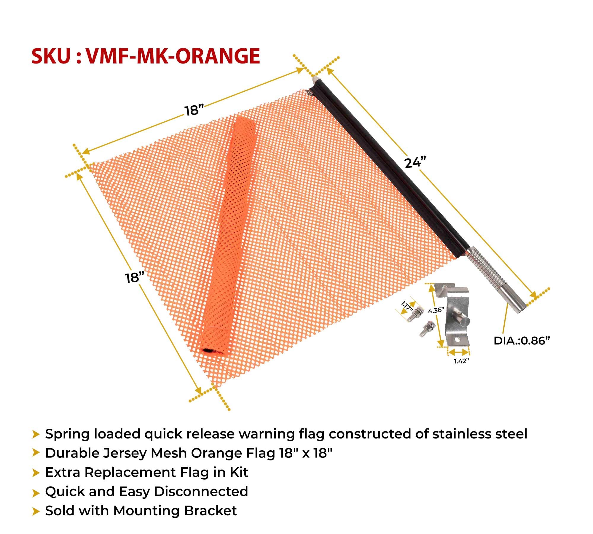 Mytee Products EZ Mount Warning Flag Orange 18