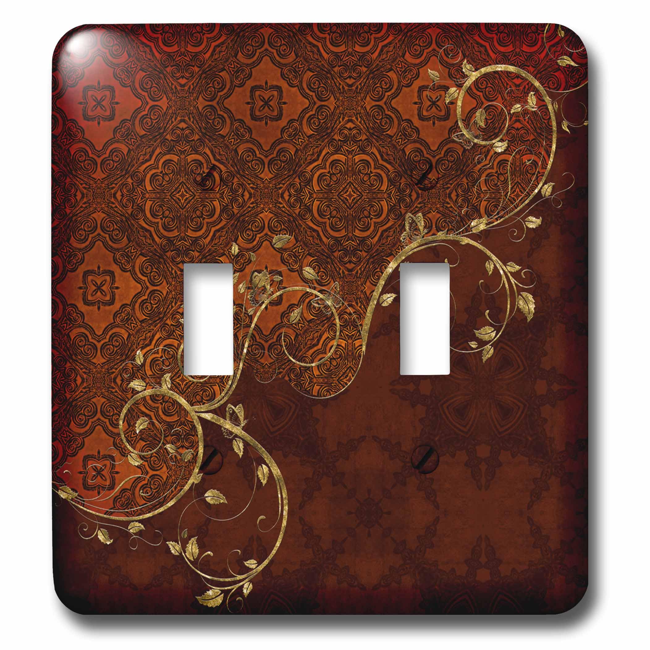 Interrupteur à bascule double marron vintage 3dRose LSP_254569_2 plaque murale double commutateur