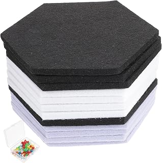 YARNOW 12pcs Hexagon Acoustic Wall Panels Self Adhesive Soundproofing Material for Home Studio High Density Sound Absorbing Panels Wall Decoration Ktv Supplies
