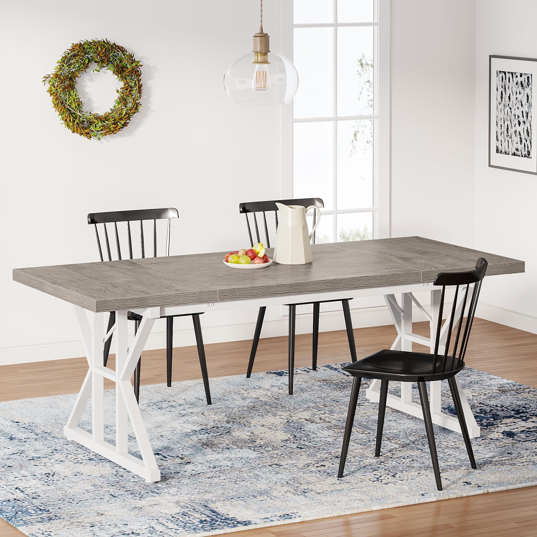 Amazon.com - Walker Edison Andre Modern Solid Wood Dining Table, 72 ...