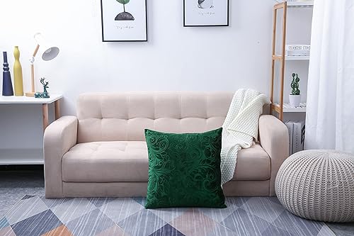 Miniatura 8 de Funda de cojín TangDepot de terciopelo pesado, con relieve, tela de terciopelo floral, anaglifo