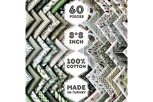 Turkish Quality Fabric Squares: 100% Cotton 8x8 Bundle for Quilting and Crafting