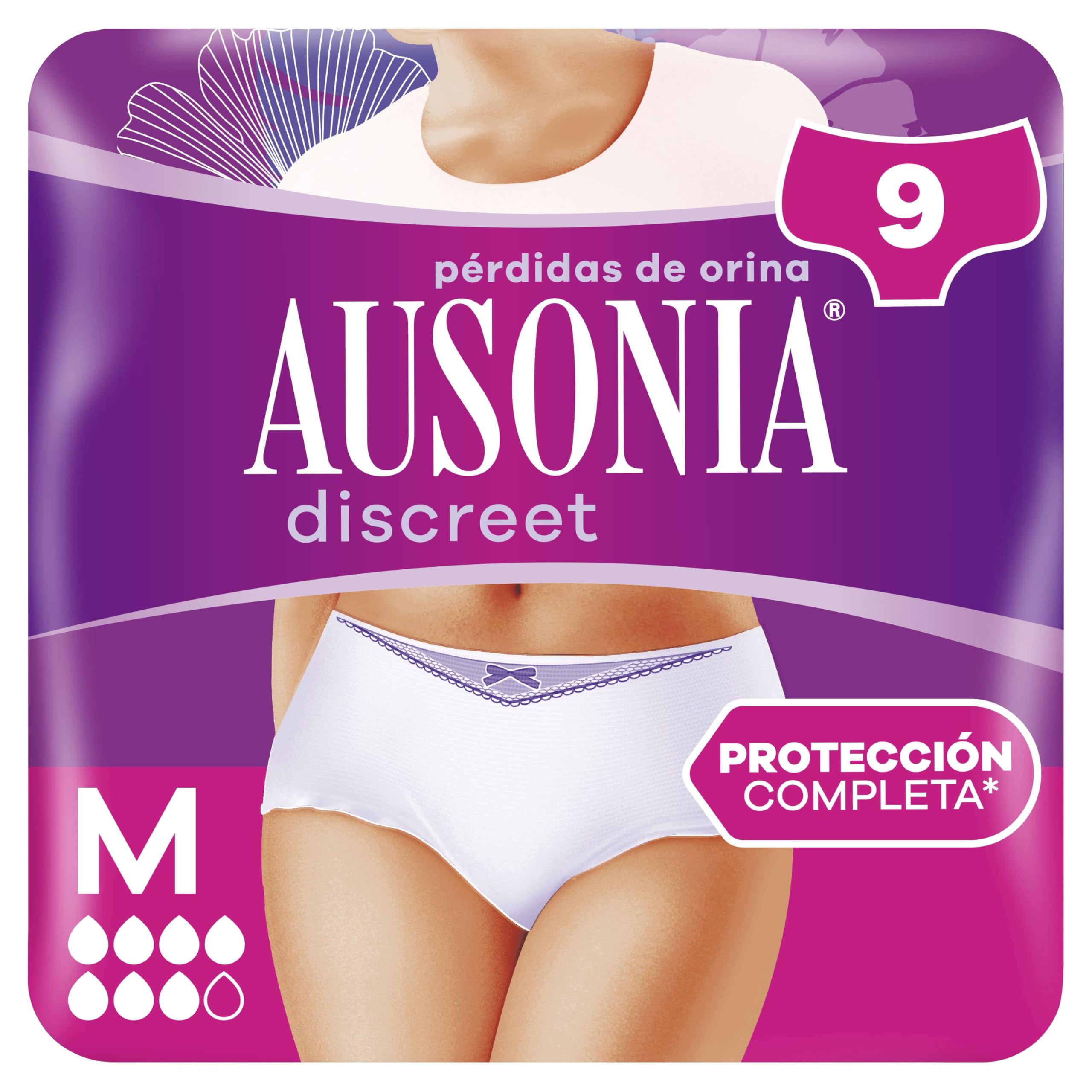 usonia Discreet Braguitas Para La Incontinencia Plus, Talla M, Pack de 18, Bloquea Pérdidas Y Olores, Cómodas Y Discretas