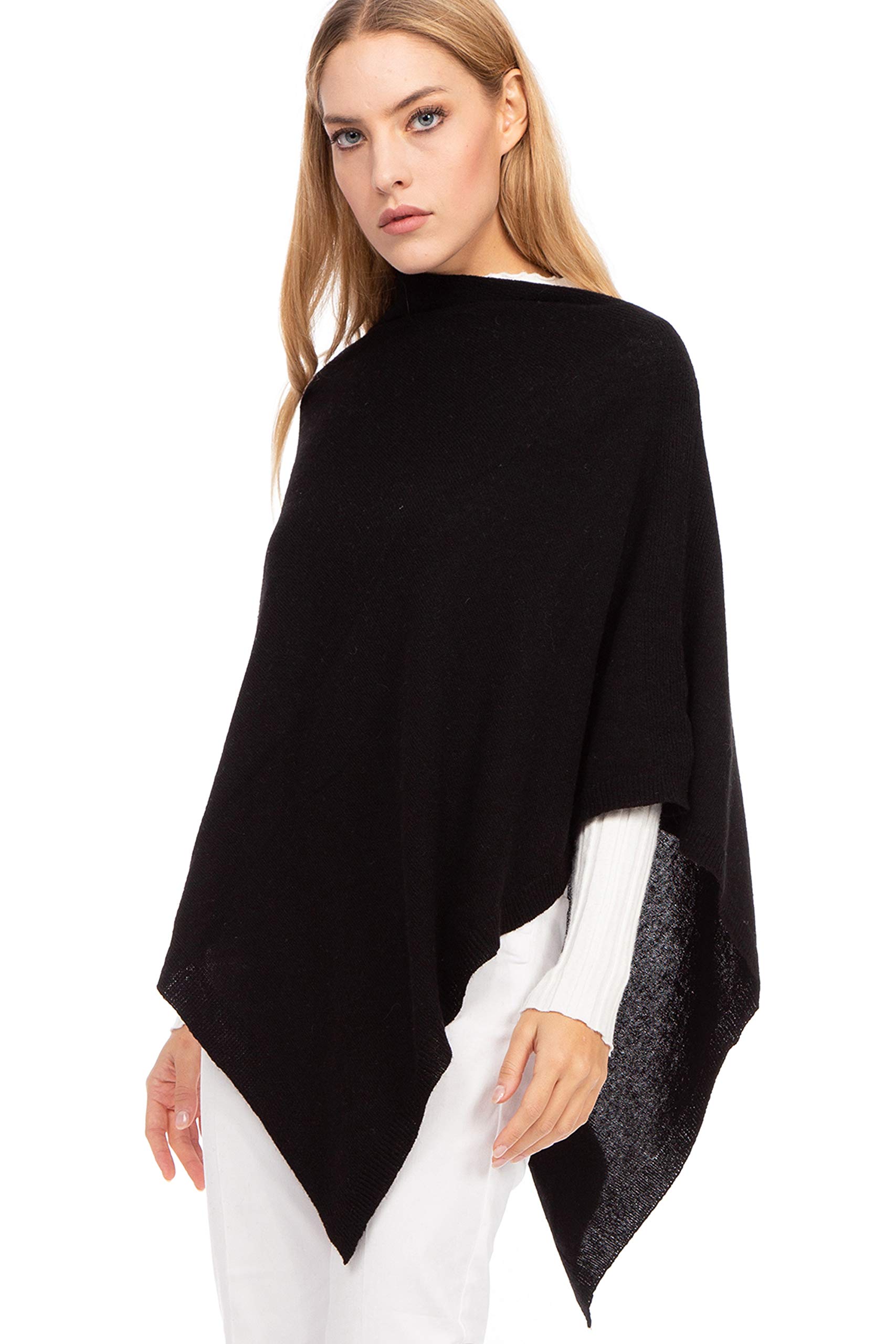 Marine Cashmere - Poncho in Misto Cashmere da Donna, Delicato e Morbido Filato in Cashmere, Made in Italy