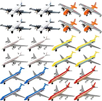24 Pack Diecast Airplane Model Alloy Airplanes Toy for Kids Birthday Childrens Day Party Favor Educational Fun Gifts Classroom Rewards