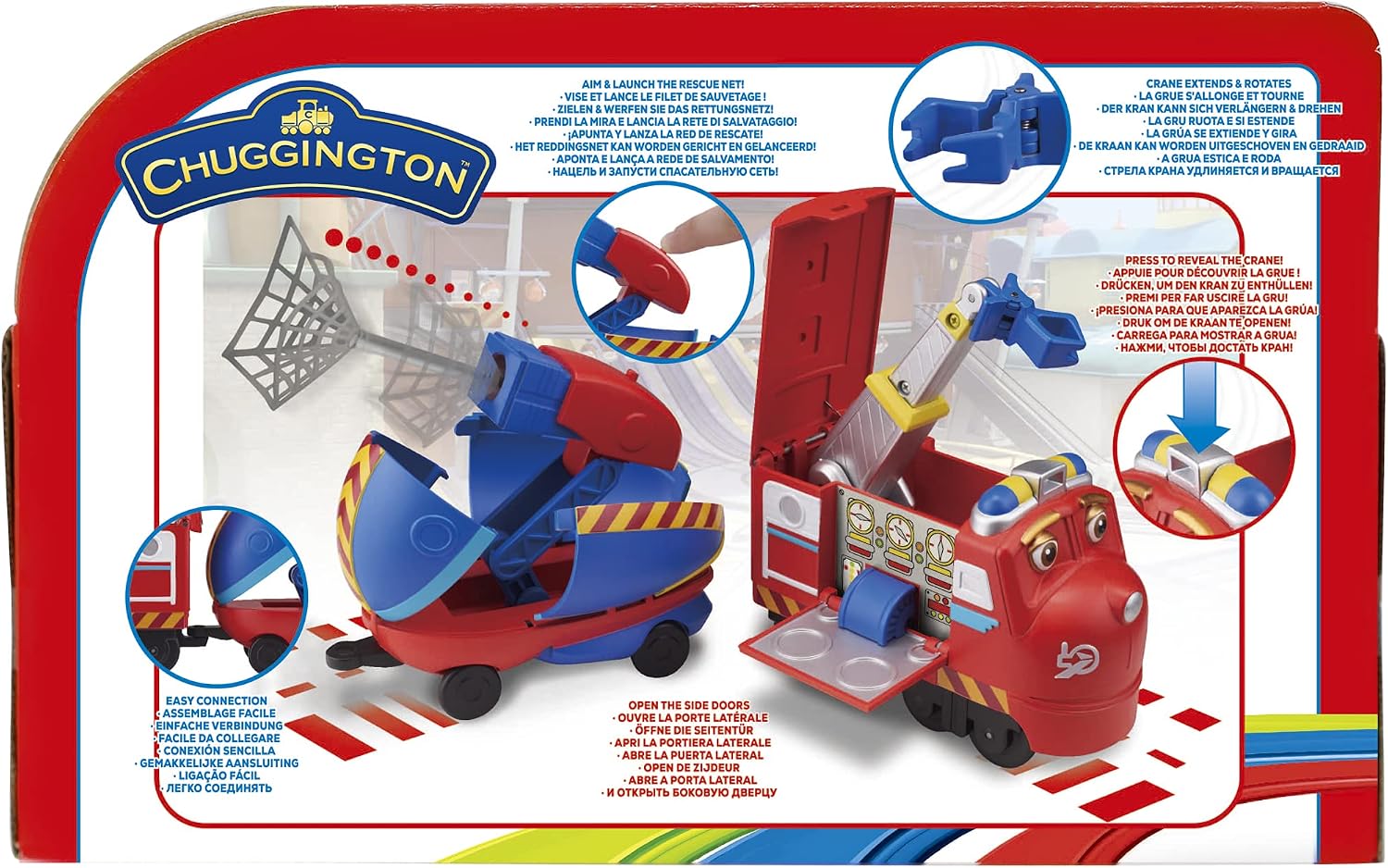 Chuggington EU890201 Pop Rescue Wilson | Transforming Train Toy, Free-Rolling Wheels | 5 inch Scale | Ages 3 and Up, Red