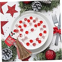 Vista 6 de VICASKY Guirnalda de cuentas de madera de Navidad con borlas, decoración de bandeja escalonada, cuentas colgantes de pared de granja con borlas