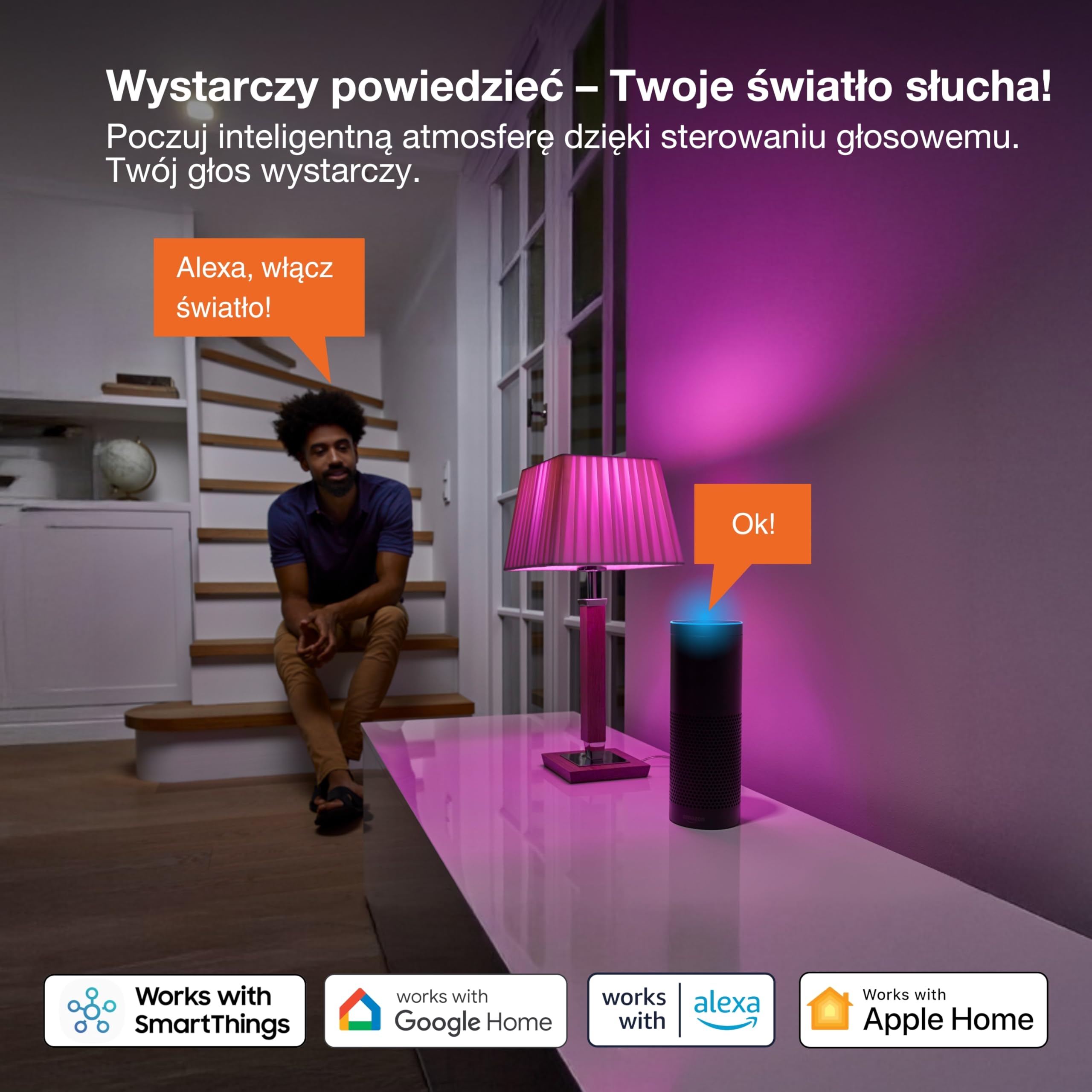 OSRAM SMART+ RGB lampa Globe, Matter przez Wi-Fi, 2 szt., E27, 5W, 16 mln kolorów, 2700–6500K, współpracuje z Alexa, Google, Apple