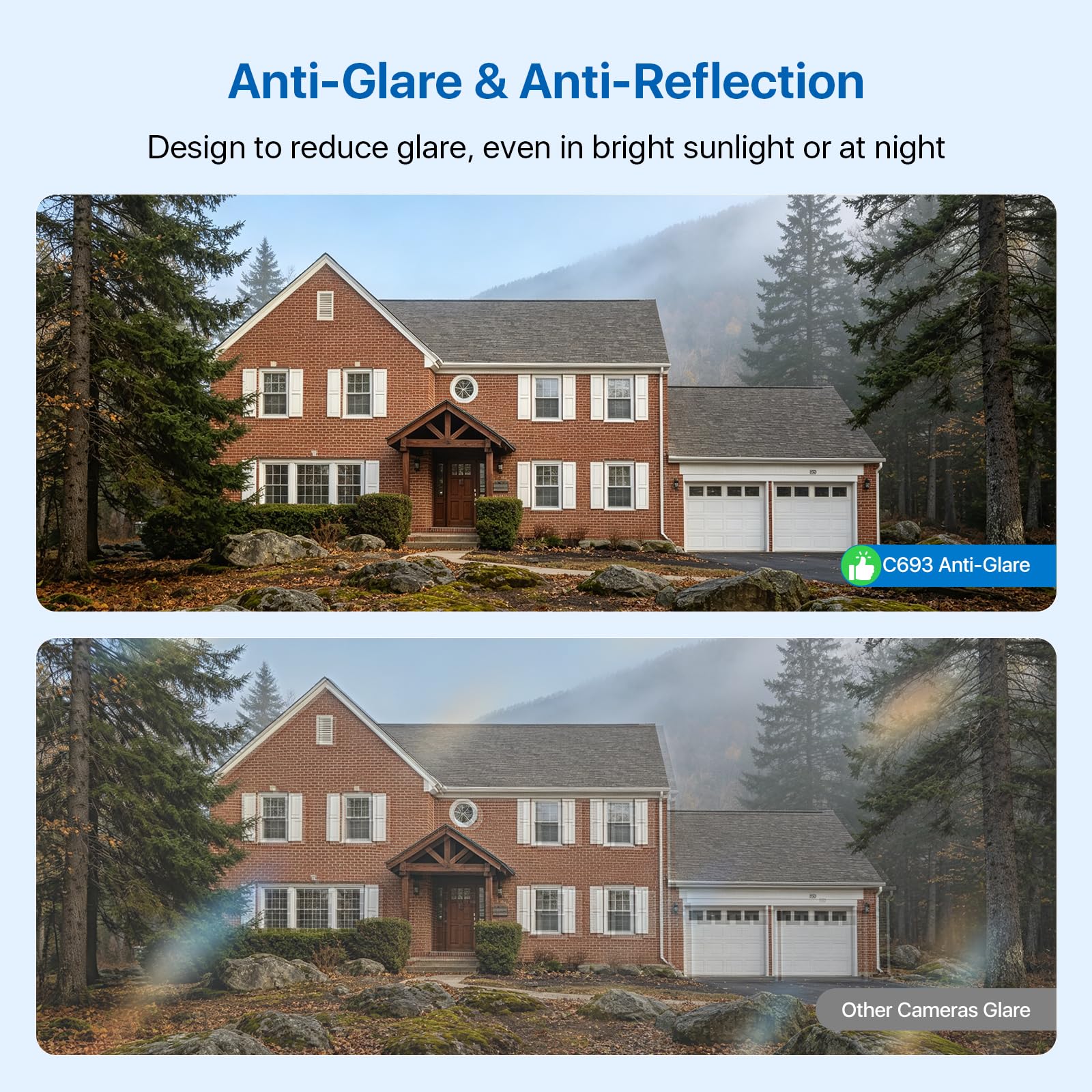 Fensterkamera Innen 3MP, 2,4 & 5 GHz WLAN, Ohne Bohren, Ohne ABO
