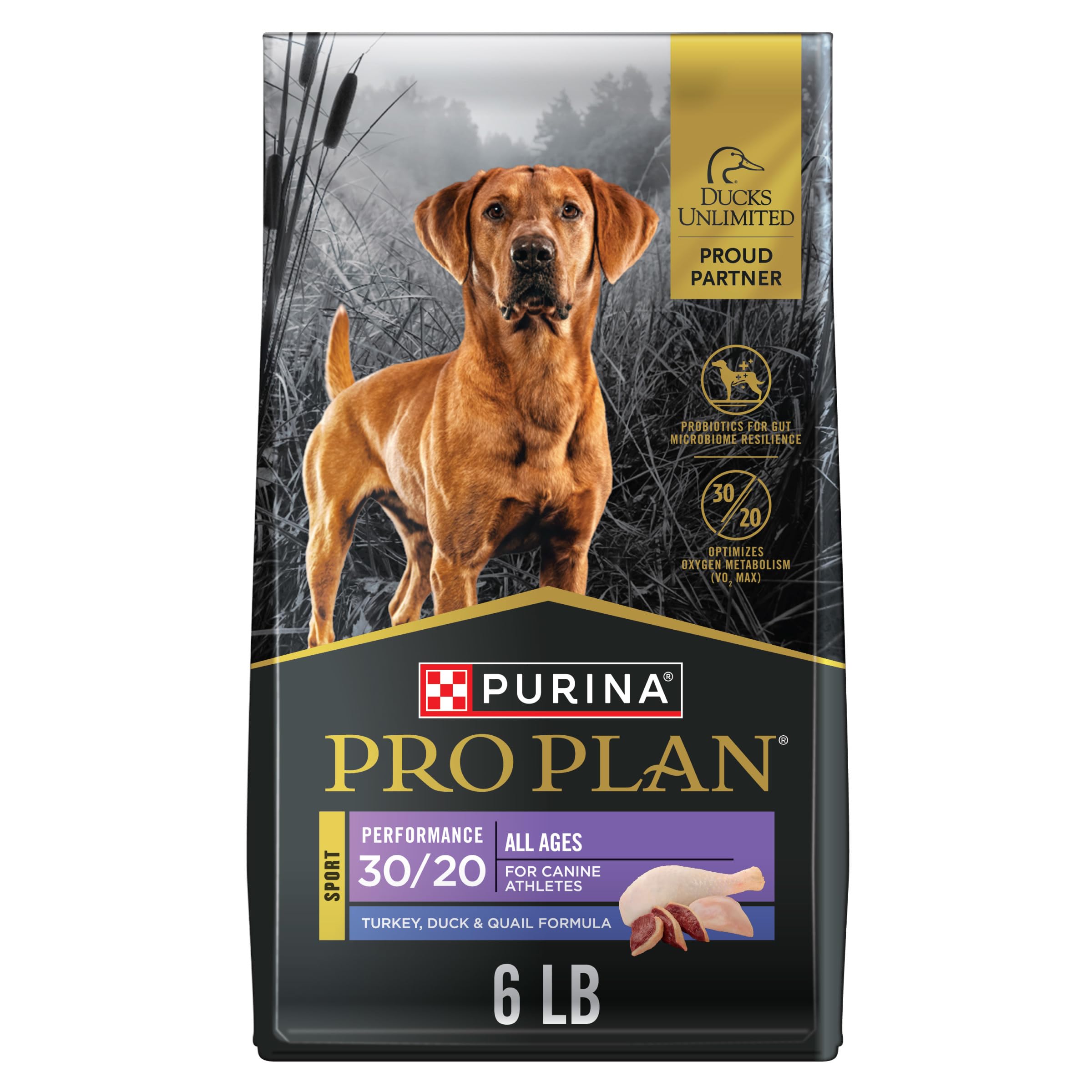 Purina Pro Plan Sport Performance 30/20 Turkey Duck Quail Formula Dry Dog Food, High Protein Dog Food - 33 lb. Bag
