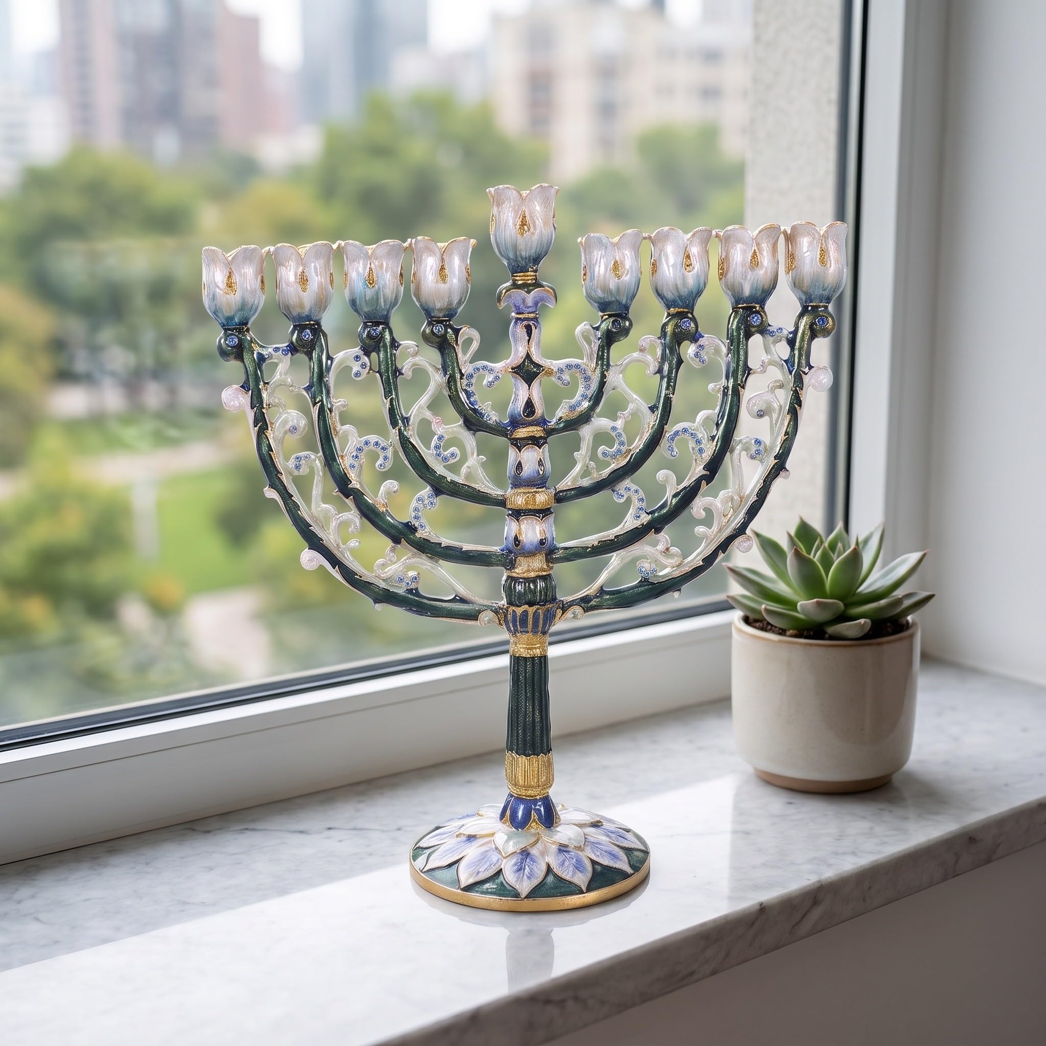 VALICLUD Candelabro a Nove Bracci in Lega di Zinco, Design Vintage