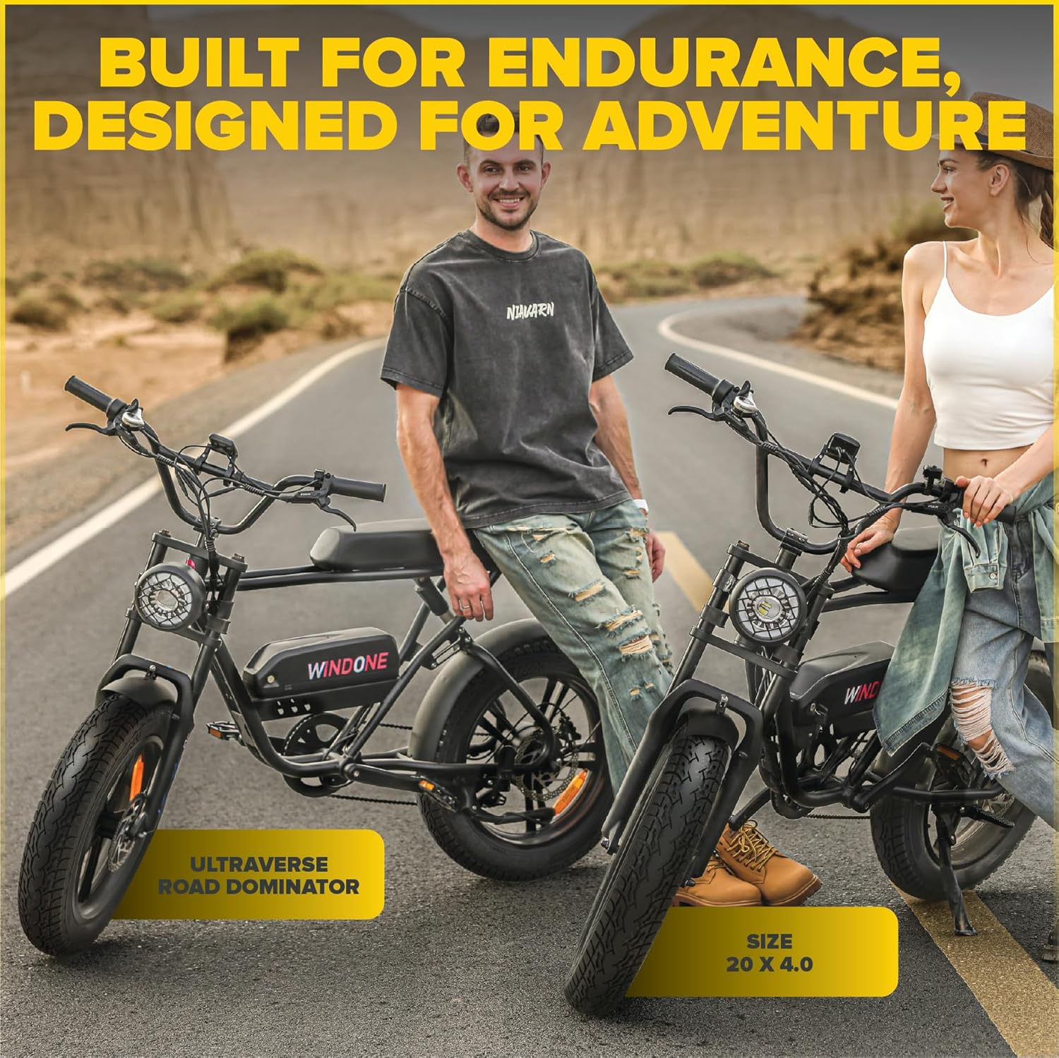 ULTRAVERSE 20x3 E-Bike Fat Tire - Robust, High-Performance 26inch Fat Tyre For MTB And Ebikes, Durable All-Terrain Directional Tread, Superior Density For Street & Trail Adventures-1 Unit