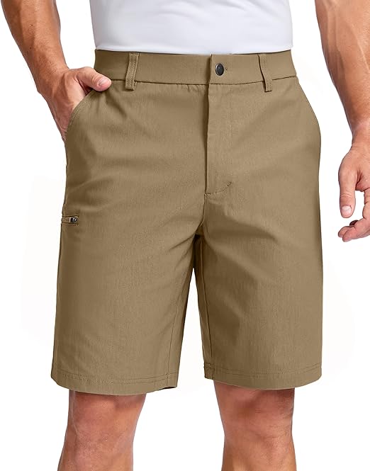 Pudolla Men's Casual Shorts 7/9 Inch Golf Shorts Stretch Dress Work Shorts for Men with 4 Pockets Quick Dry Lightweight