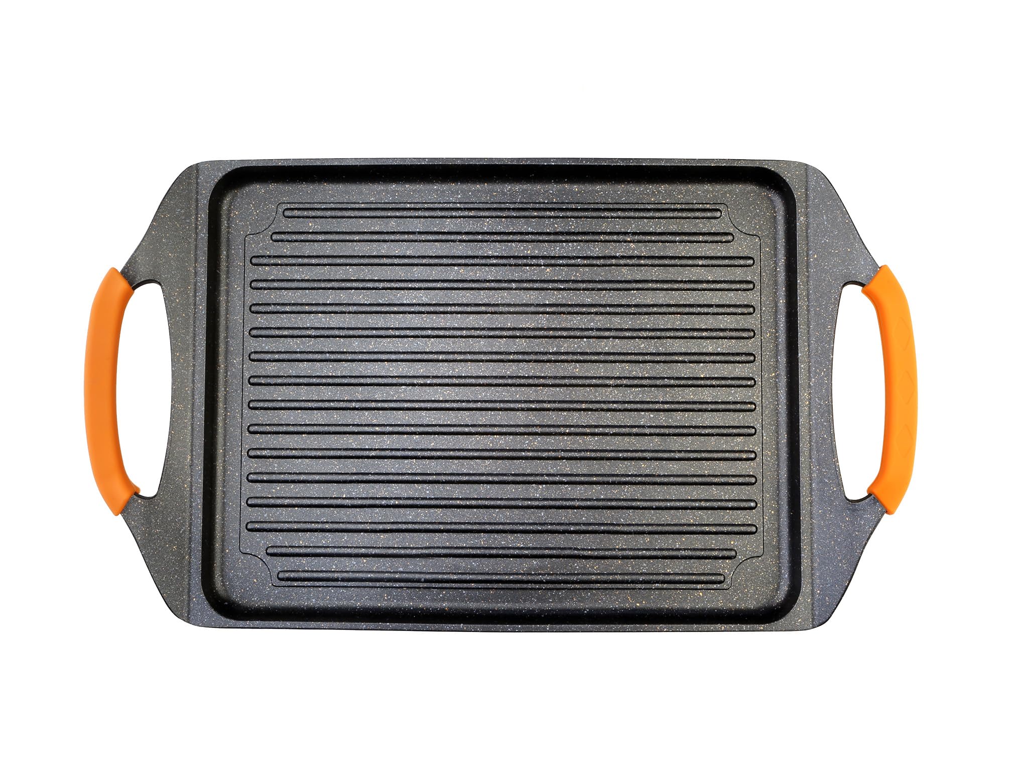 WECOOK! Ecochef Plancha Grill 45x26 cm, Antiadherente, Inducción | Aluminio fundido, Antiadherente 5 capas Quantanium, Asas silicona extraíbles, Apta inducción, gas y vitrocerámica