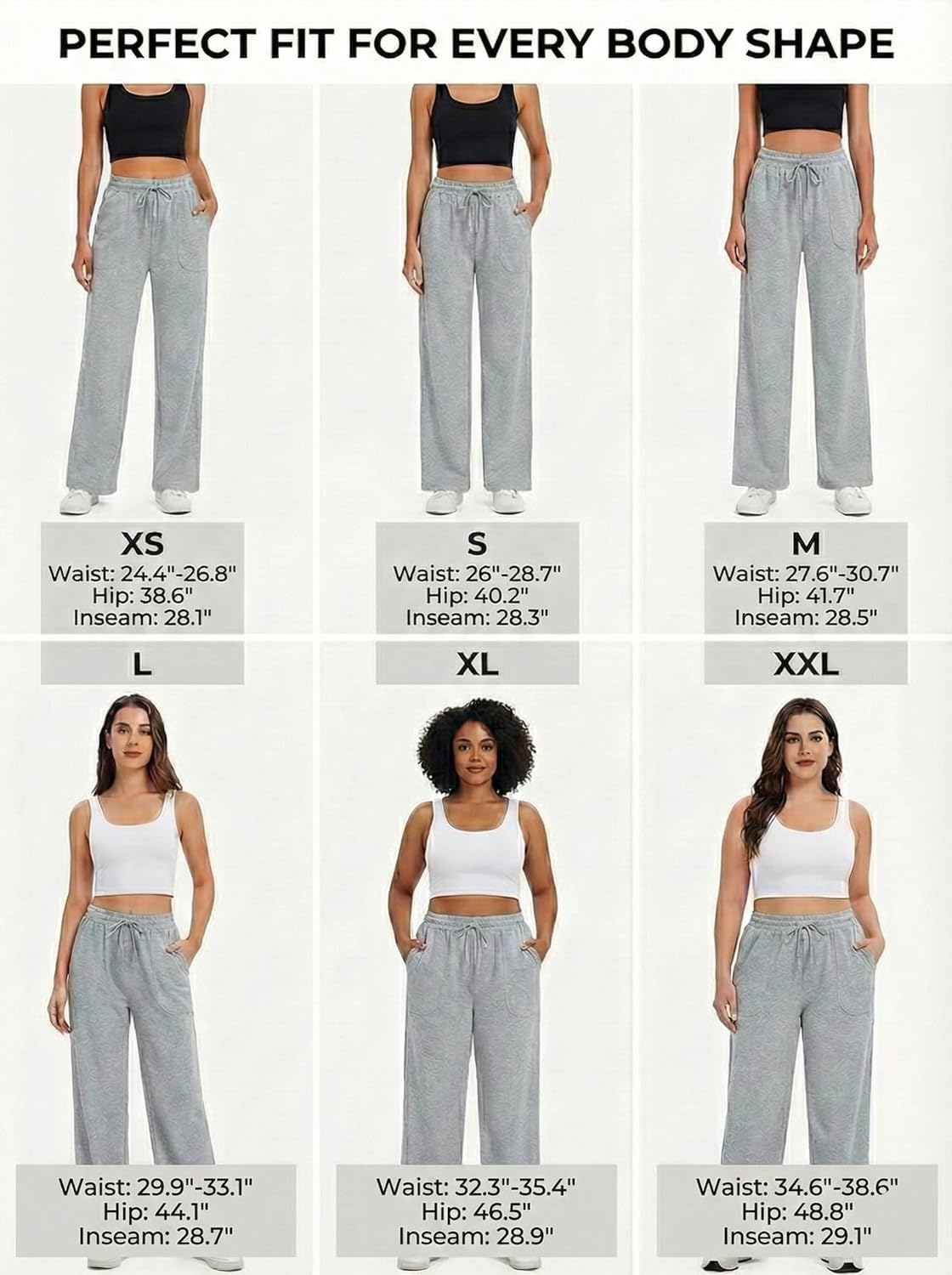 Women's Drawstring Waist Straight Wide Leg Sweatpants Casual Jogger Soft Pants with Pockets - Image 3