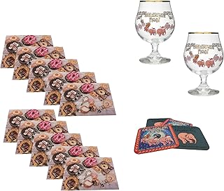 Kit degustazione Birra Delirium Tremens noel cl. 25 bicchieri sottobicchieri tovagliette - Set 16 Pz.