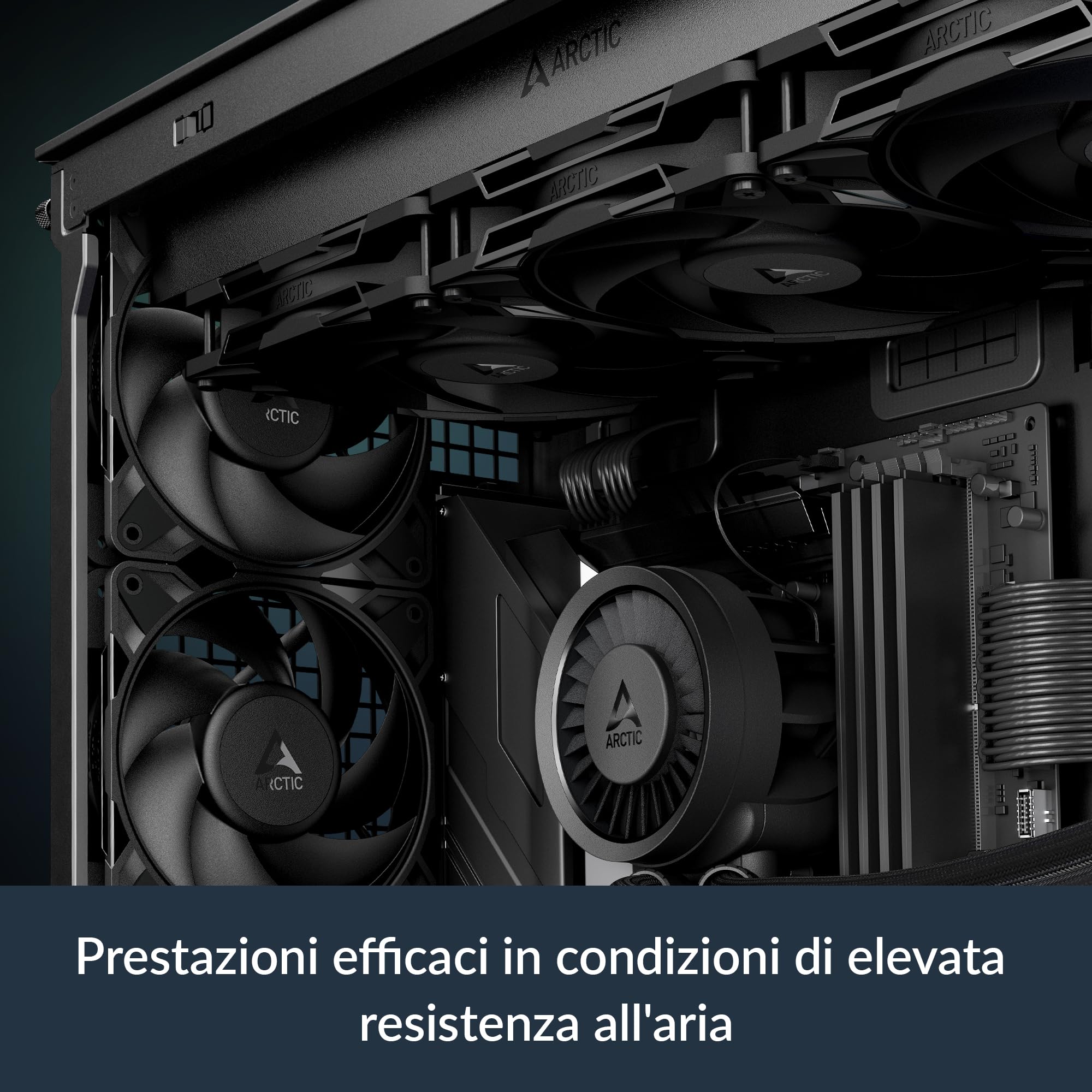ARCTIC P12 Pro - Ventola Potente Premium, Ventola PWM da 120 mm, 600-3000 rpm, 0 rpm <5% PWM, Cuscinetto Idrodinamico, a 4 Pin - Nero