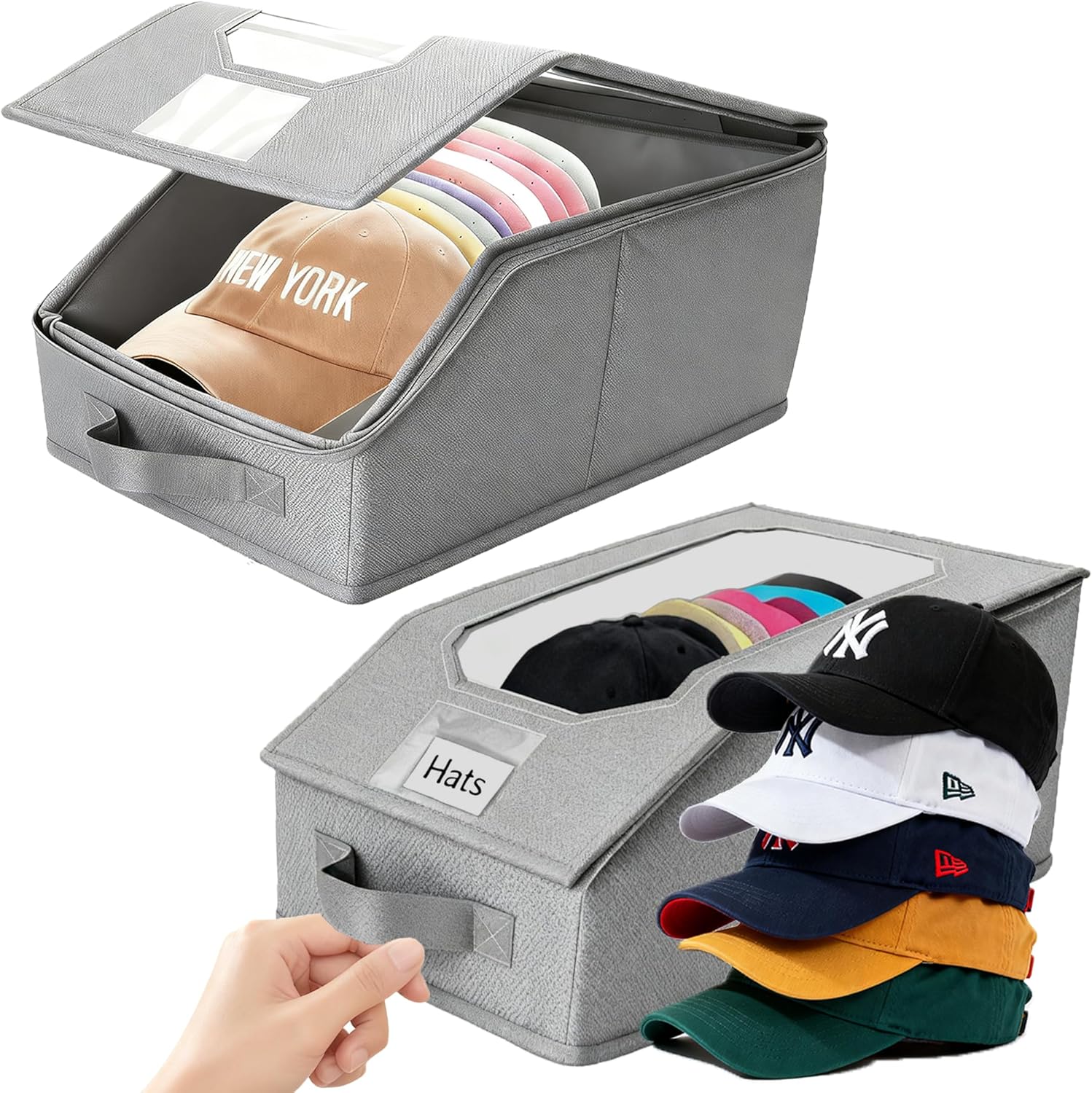 Amazon.com - 2 Pcs Stackable Baseball Cap Organizer, Washable Odorless ...