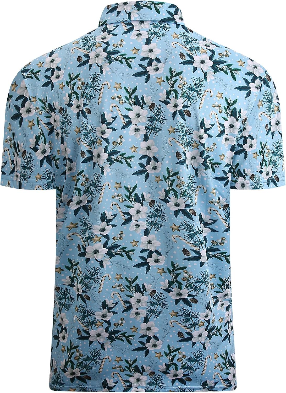 Alex Vando Mens Hawaiian Golf Shirt Moisture Wicking Digital Print Polo | Tropical vivid patterns, Sweat-absorbing, Flexible stretch weave, Side air slits, Unrestricted daily activity